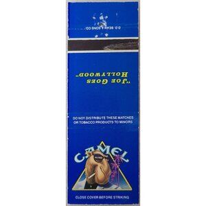Vintage Matchbook Cover Joe Camel Ambassador of Smooth Goes Hollywood 1991 RJRTC